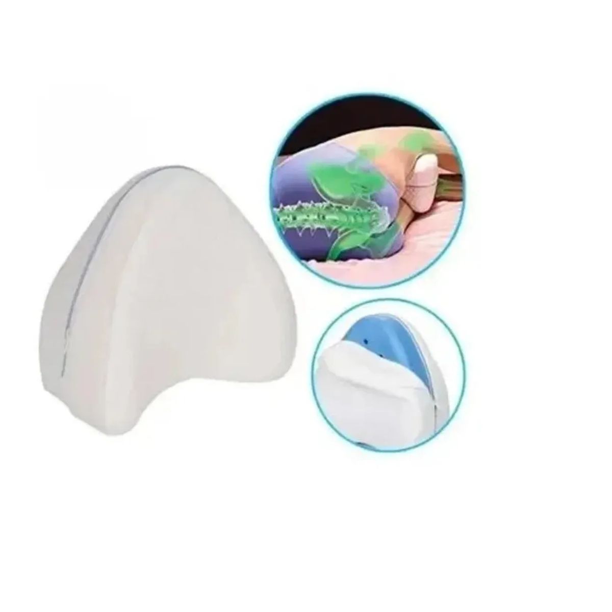 MOVI - Almohada para Piernas Ortopédica Espuma Viscoelástica Lavable con Cremallera  Manten alineada tu postura al dormir.