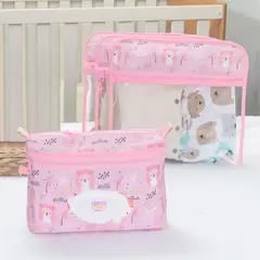 ELAB PROPIA - Kit Maternal Organizacion, Pañalera Bebe + 4 Estuche Ropa- Color Rosa