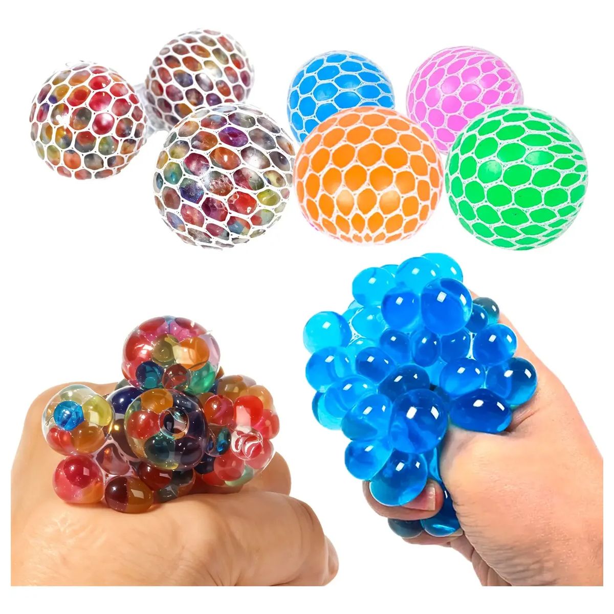 TIOZONEY - Pack 12 Squishy Malla 4.5 Cms - Juguete Sorpresa Cumpleaños