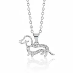 GENERICO - Collar y dige fantasia raza dachshund circon white