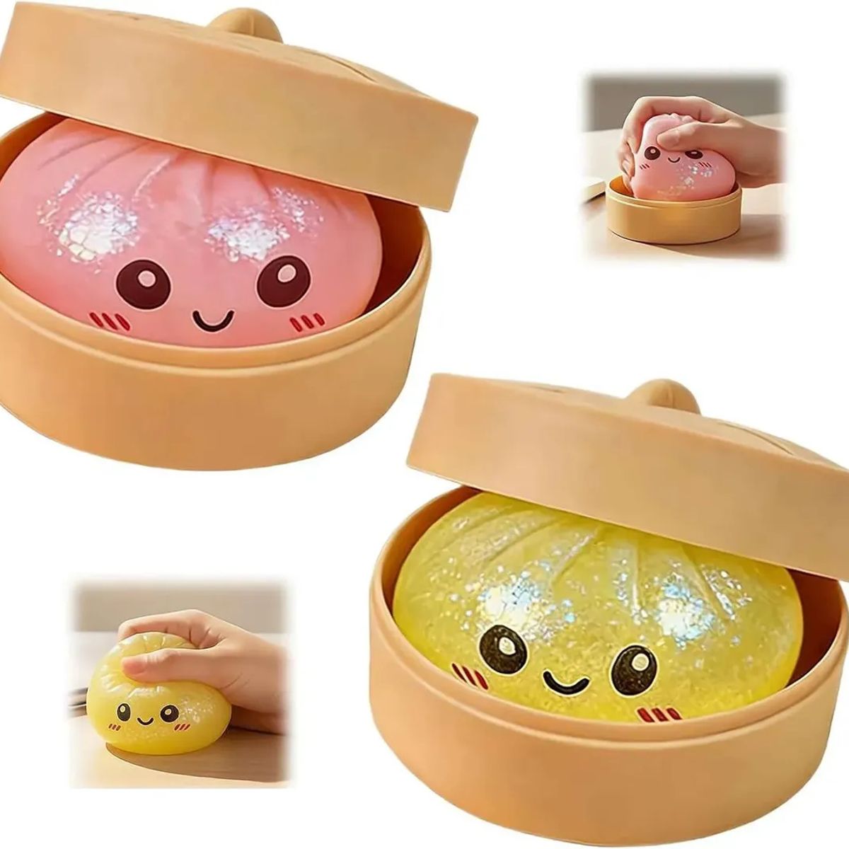 TIOZONEY - 2PCS Squishy De Dumpling Antiestrés Diversion Niños