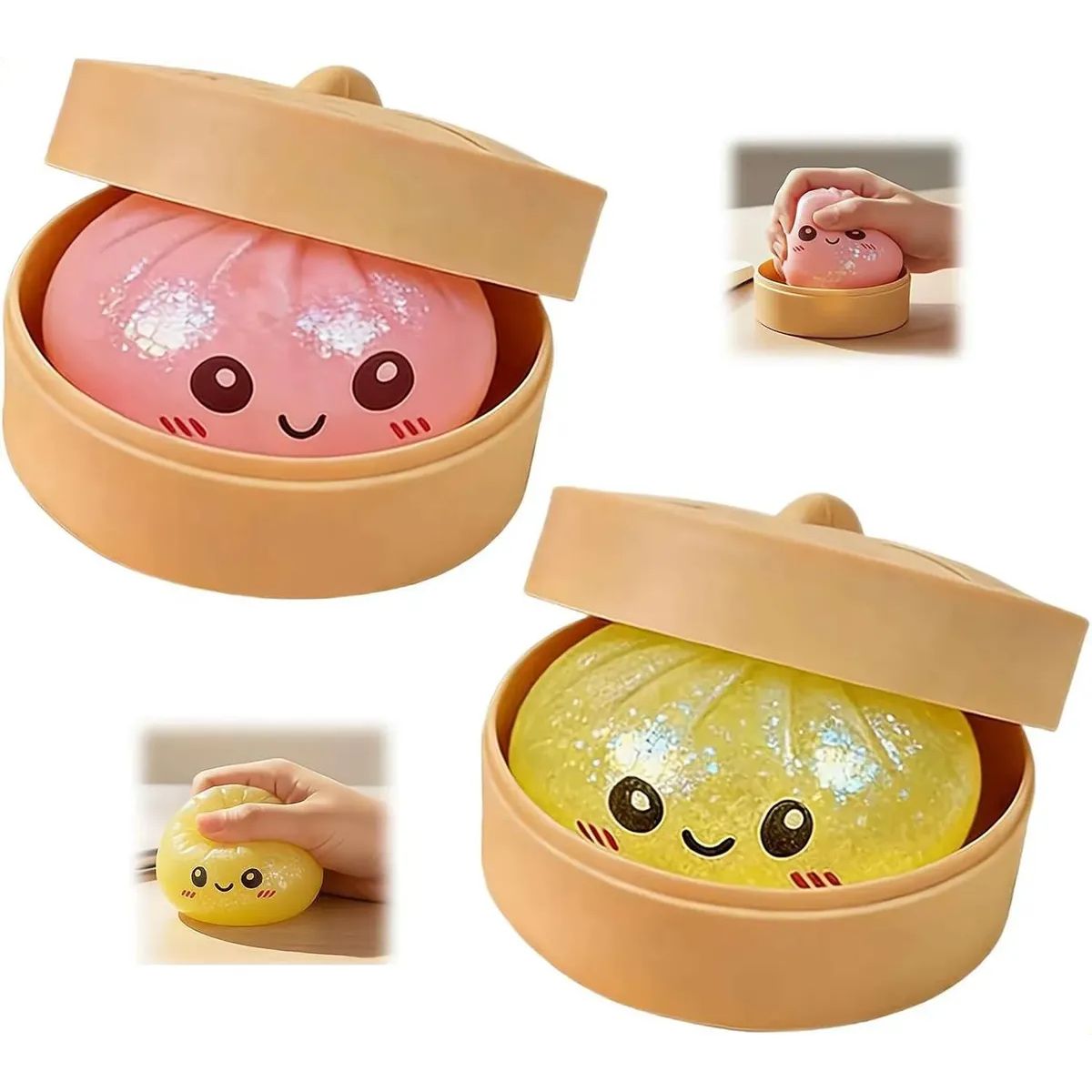 TIOZONEY - 2PCS Squishy De Dumpling Antiestrés Diversion Niños