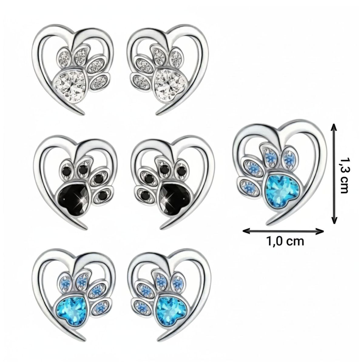 GENERICO - Pack aros pendientes circon de fantasia x 3