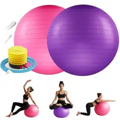 GENERICO - 2pcs Pelota De Ejercicio Hinchable Con Bomba Para Yoga Pilates Fitness 65cm