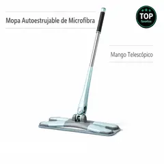 MOVI - Mopa Trapeador Microfibra Autoestrujable Mango Telescópico Pisos Cerámica, Porcelanato y Madera