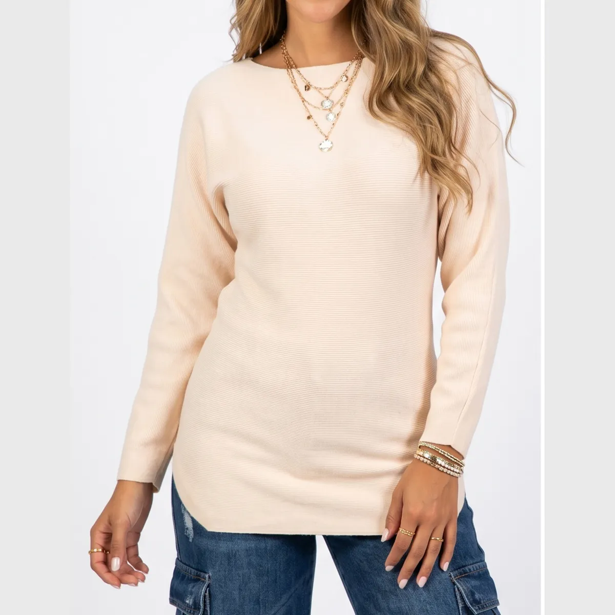 HIPSY SWIMWEAR - Sweater manga murciélago largo colores mujer