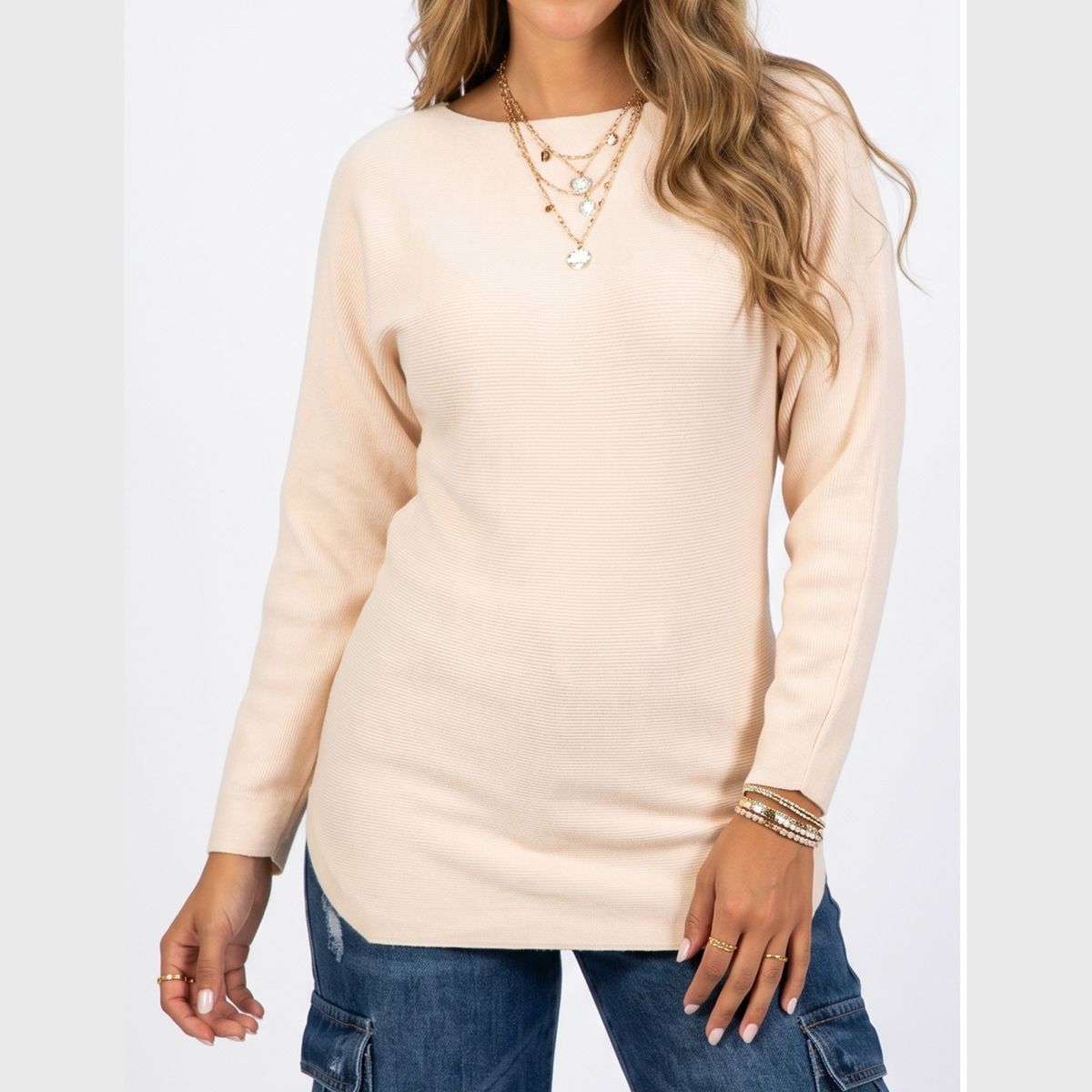 HIPSY SWIMWEAR - Sweater manga murciélago largo colores mujer
