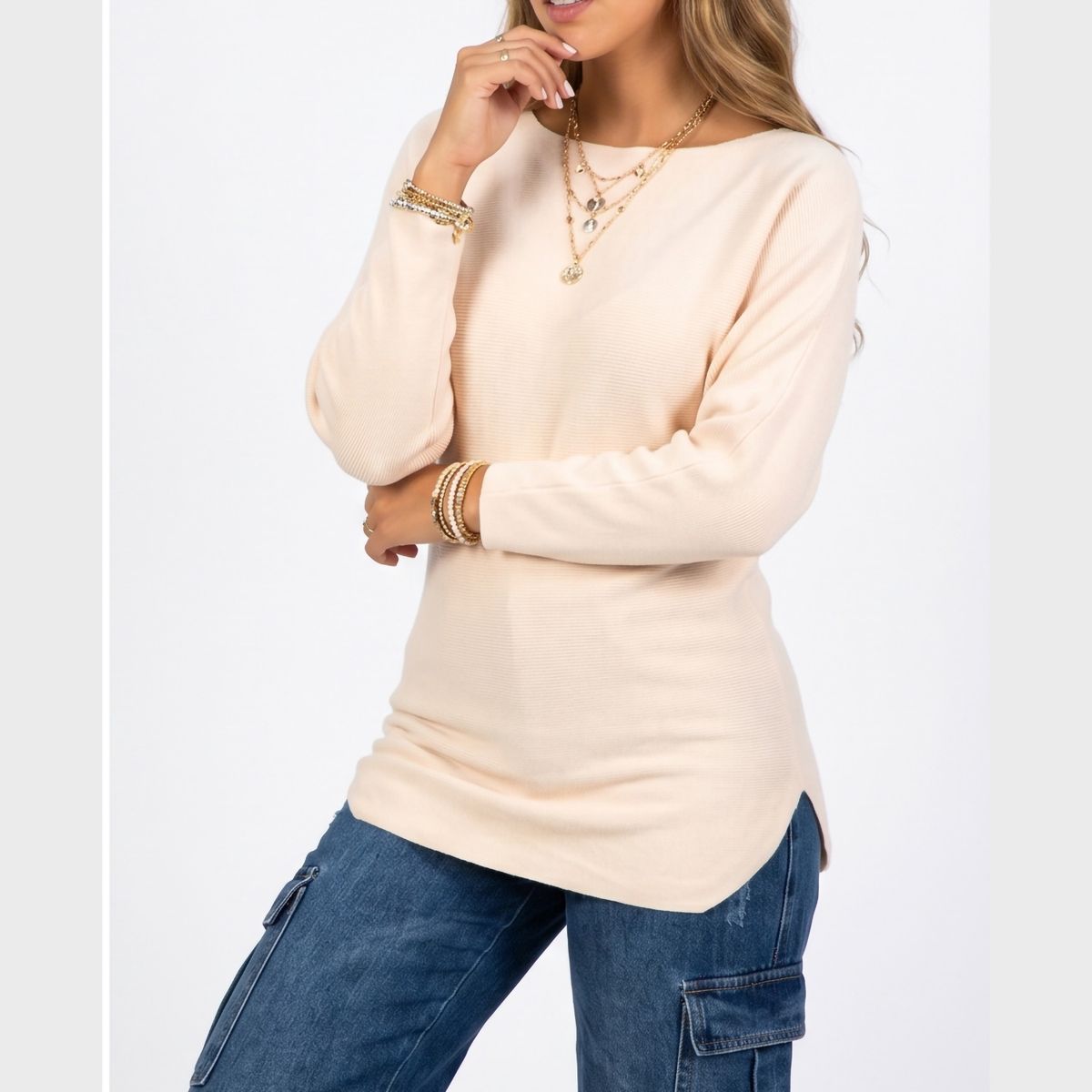 HIPSY SWIMWEAR - Sweater manga murciélago largo colores mujer