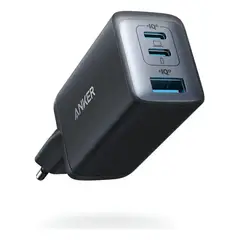 ANKER - Cargador 735 Carga Rápida 65w, 3 Puertos, Tamaño Chico