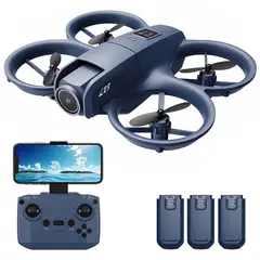 VIDITA - Mini Drone FPV Doble Cámara 4K Fácil de Usar 3 Baterías WiFi Azul
