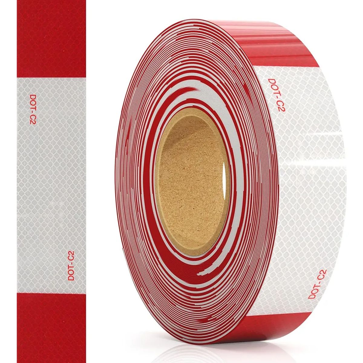 GENERICO - Cinta Reflectante Seguridad Rojo Blanco 45 Mts Dot C2 Legal