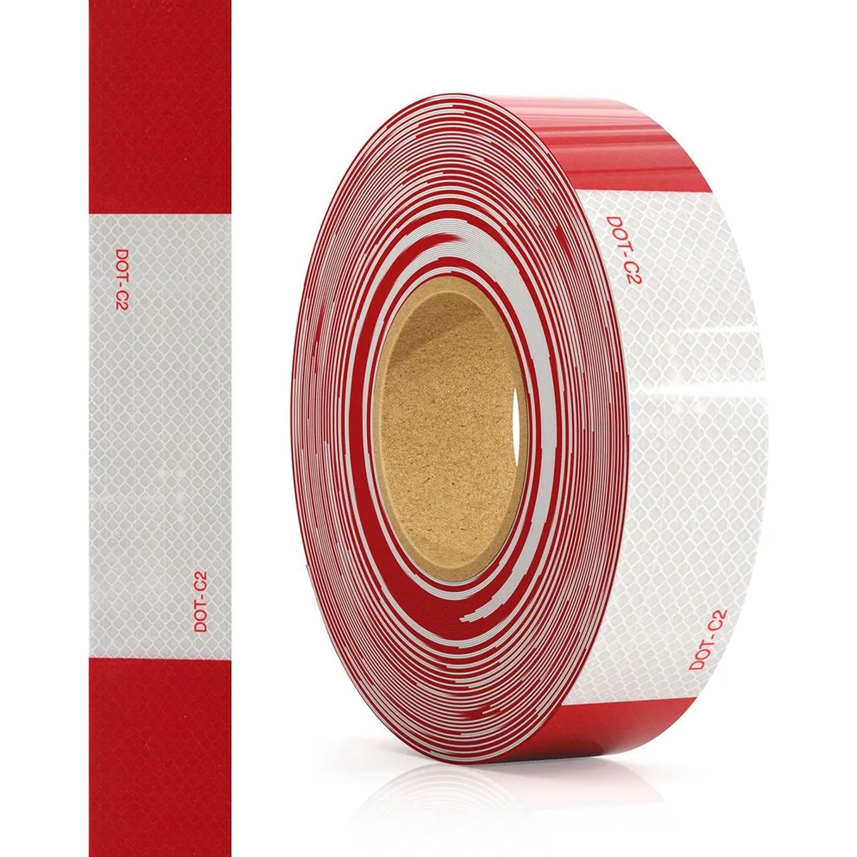 GENERICO - Cinta Reflectante Seguridad Rojo Blanco 45 Mts Dot C2 Legal