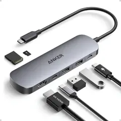 ANKER - Usb C Hub, 7-in-1 Multi-port Usb Adapter For Laptops Plateado