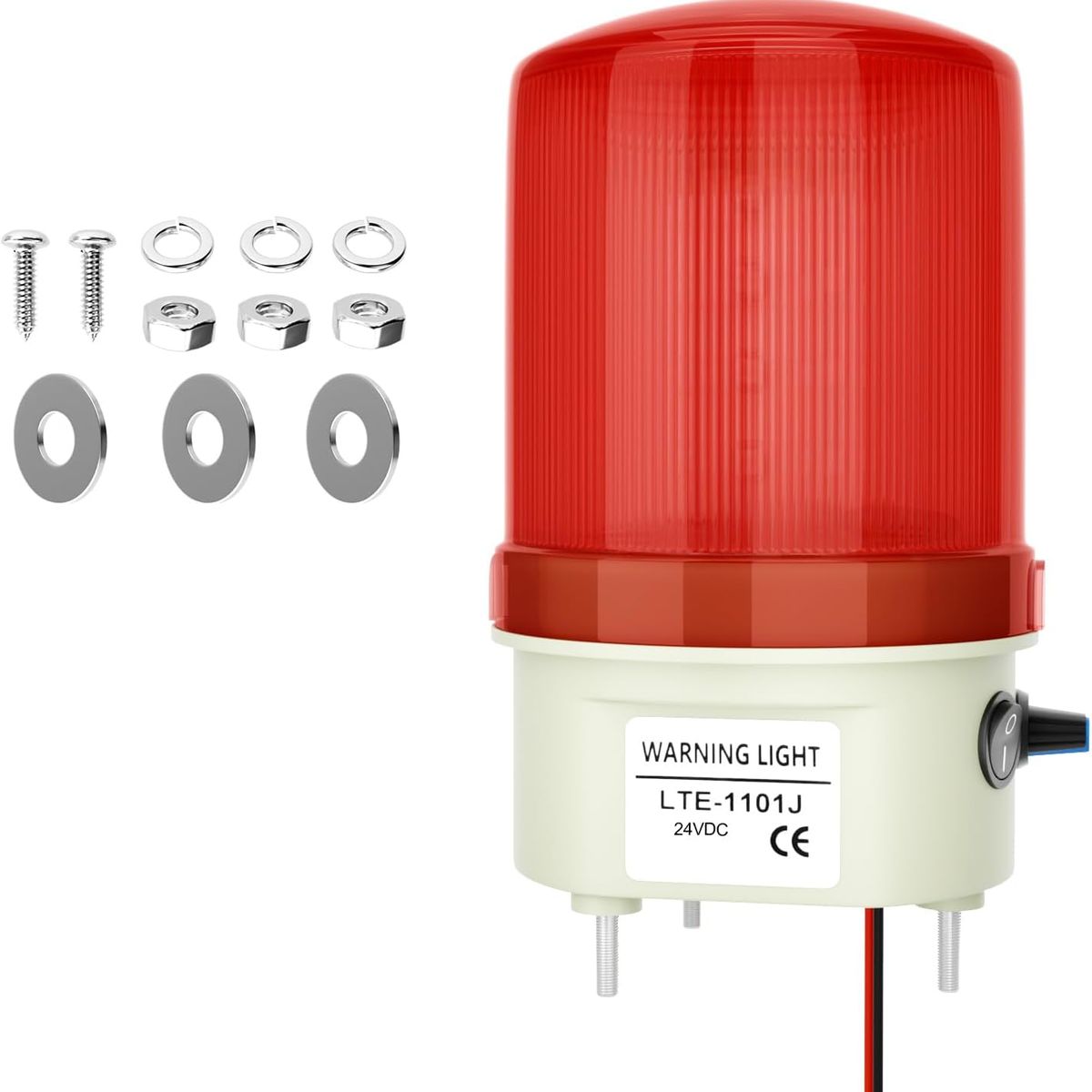 Baliza Giratoria Led Con Sirena 24vdc Rojo Porton Alarma, marca KUANGYE - Foto Principal