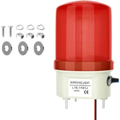KUANGYE - Baliza Giratoria Led Con Sirena 24vdc Rojo Porton Alarma