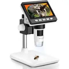 PUREPOWER - Microscopio Digital con Aumento de 50-1000X, Con Pantalla LCD HD de 4,3