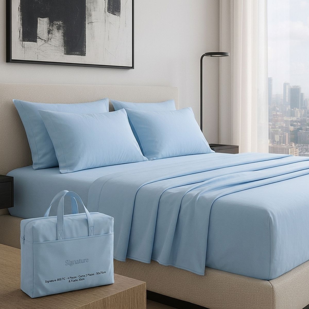 ARMONIA - SABANAS 800 HILOS SIGNATURE GRIS 2 PLAZAS 794
