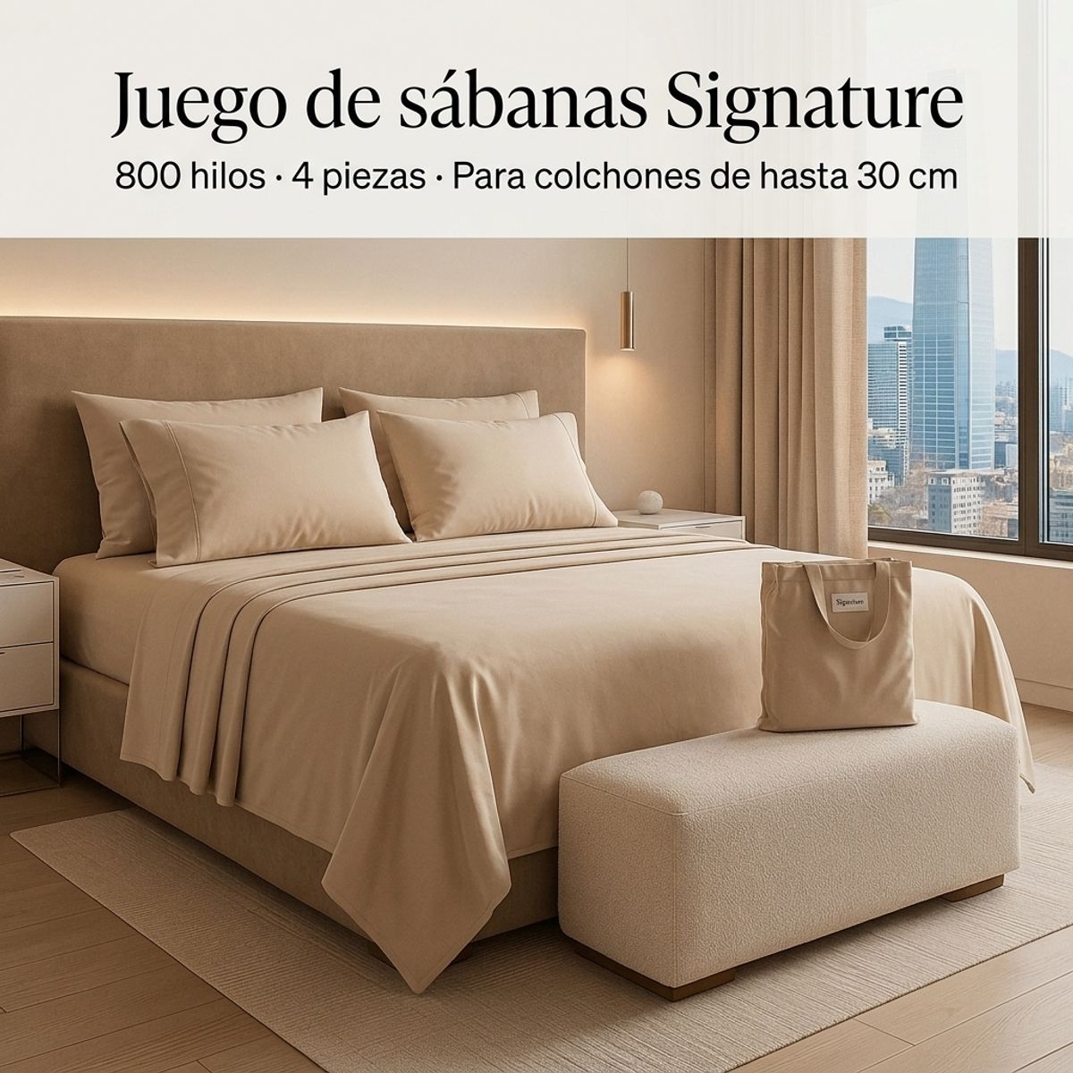 ARMONIA - SABANAS 800 HILOS SIGNATURE CELESTE 2 PLAZAS 794