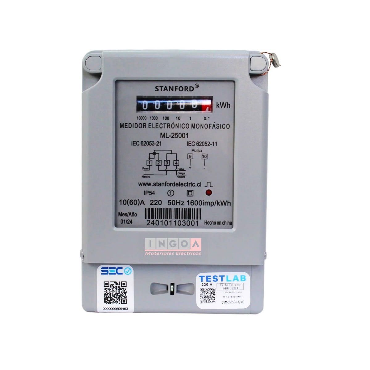 STANFORD - Medidor Remarcador Monofasico Electrónico 60A 220V ML-25001 Stanford