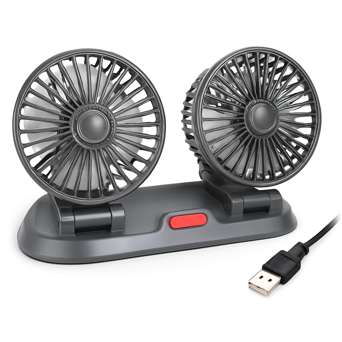 GENERICO - Ventilador Doble USB para Auto - Eficiencia y Comodidad