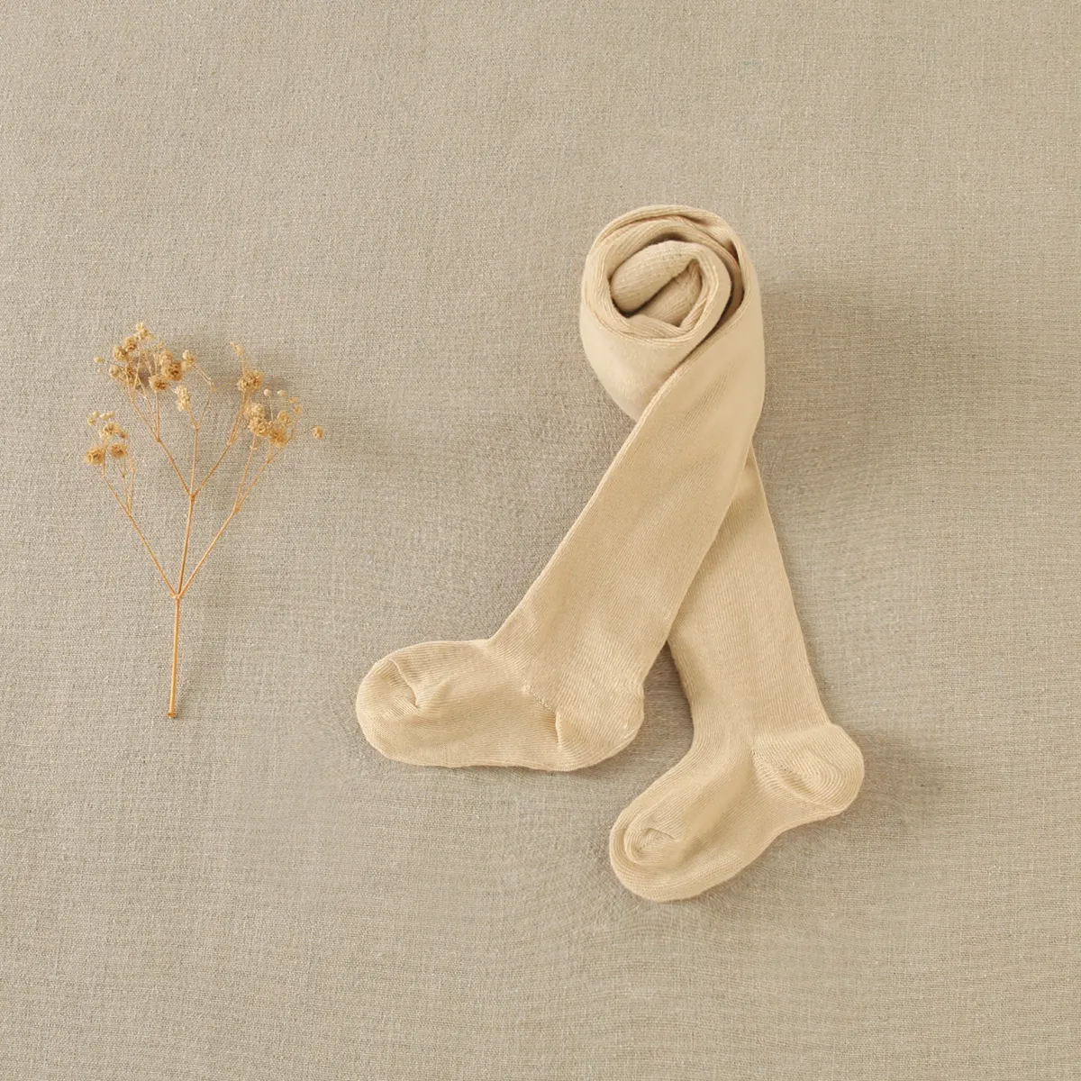 DADATI - Leotardo - panty liso bebé niña camel