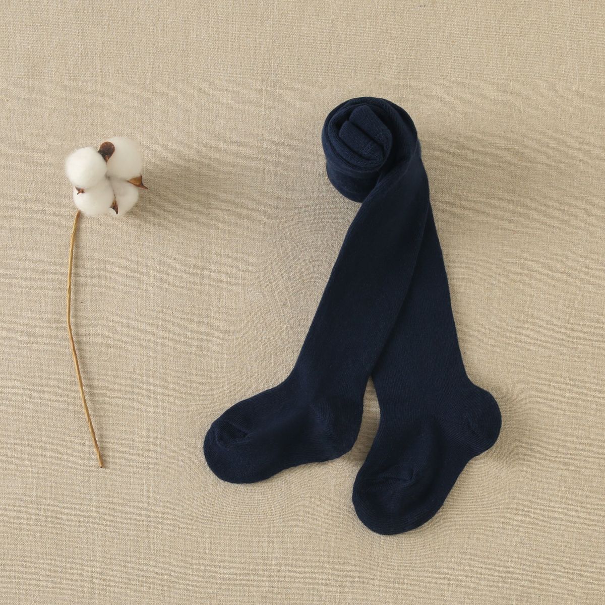 DADATI - Leotardo - panty liso bebé azul marino