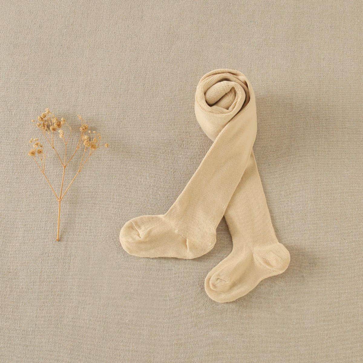 DADATI - Leotardo - panty liso de niña camel
