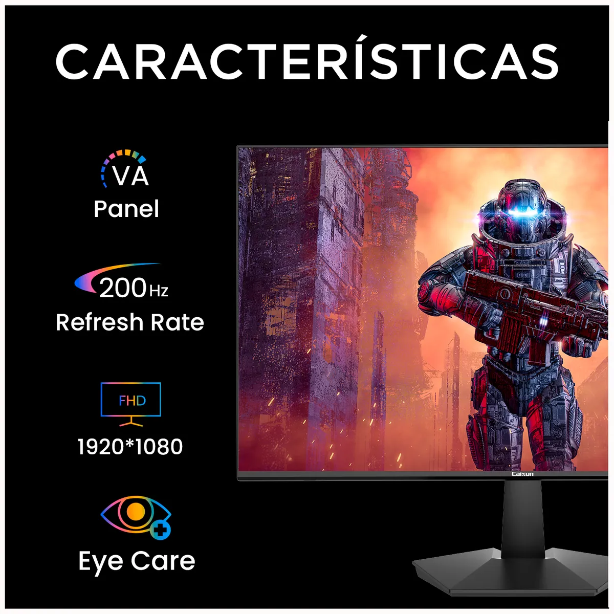 CAIXUN - Monitor Gamer Plano Caixun 24 FHD VA 200Hz HDMI DP 1ms C24X1F