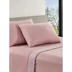 ANDES - SÁBANA POLAR BRODERIE ROSADO 1.5 PLAZ