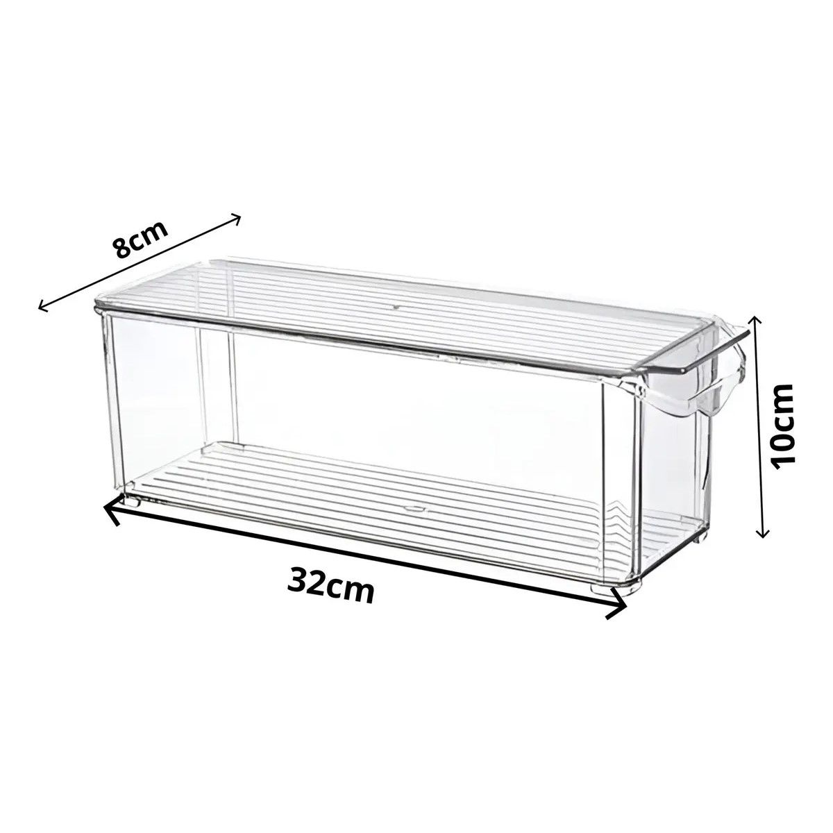 GENERICO - Organizador para Refrigerador  Cl con Tapa, Rectangular y Transparente, 2 L BELUG