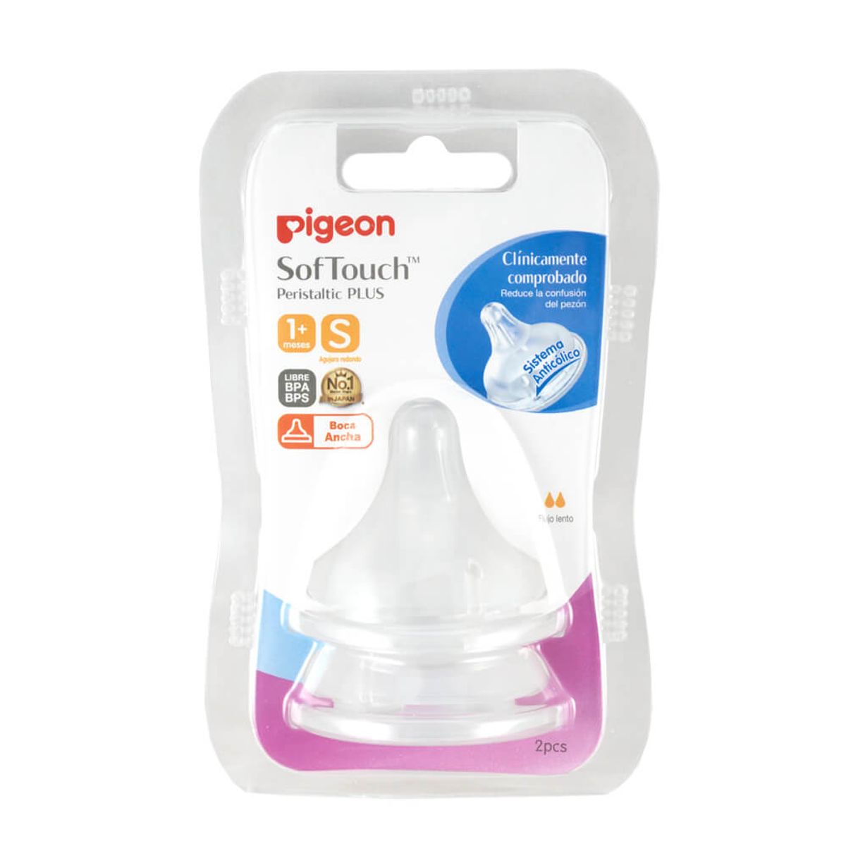 PIGEON - Tetina Repuesto Talla S - 2 Un. Softouch