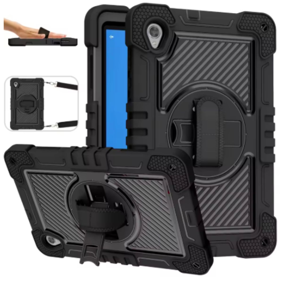 GENERICO - Funda Carcasa Antigolpes 360 Para iPad Air 11 M2 Con Correa
