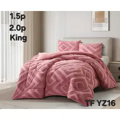 GENERICO - Cobertor de Invierno con Chiporro Jacquard Cutting KING Palo Rosa
