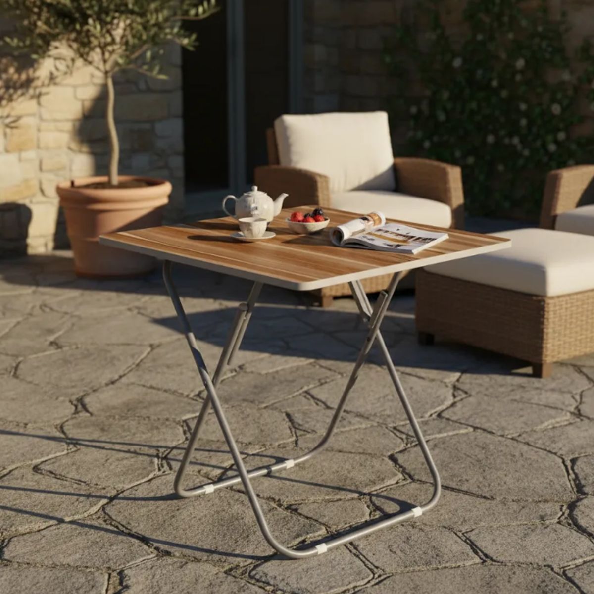 GENERICO - Mesa Plegable Portatil Para Exterior Comedor Multifunc 70x70