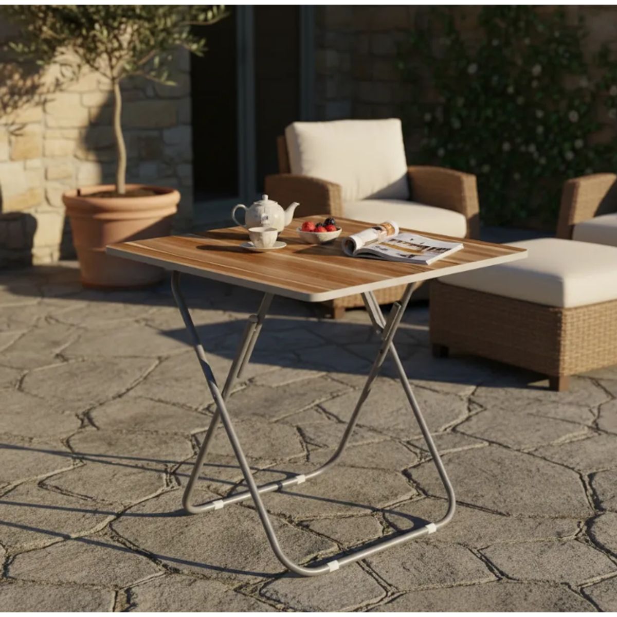 GENERICO - Mesa Plegable Portatil Para Exterior Comedor Multifunc 70x70