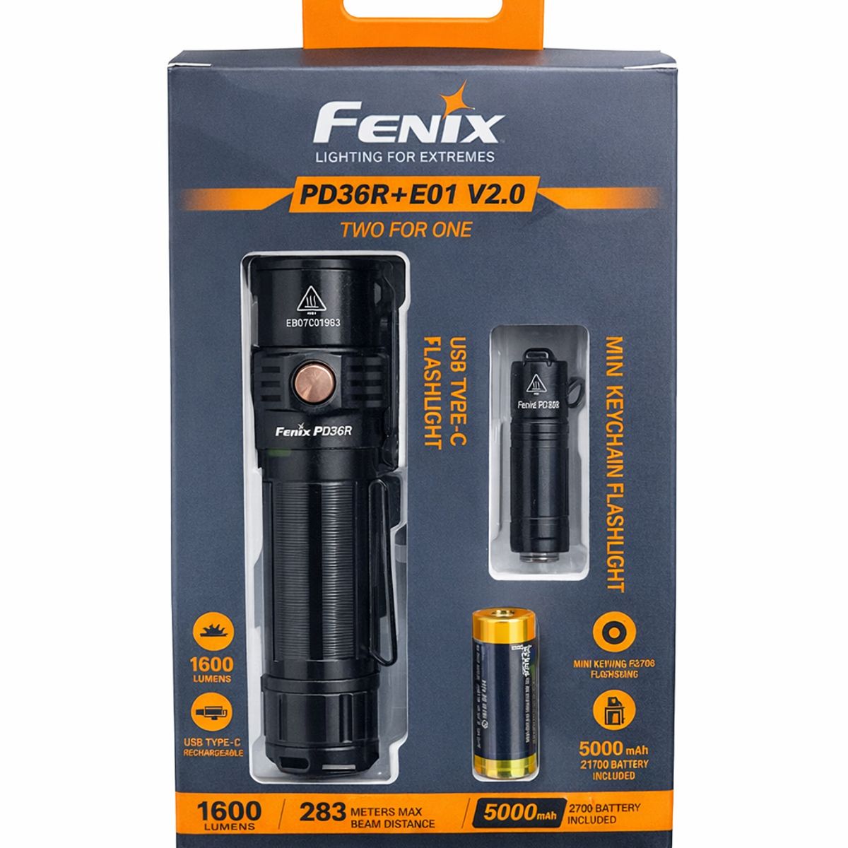FENIX - LINTERNA FENIX Pack PD36R + E01 V2.0
