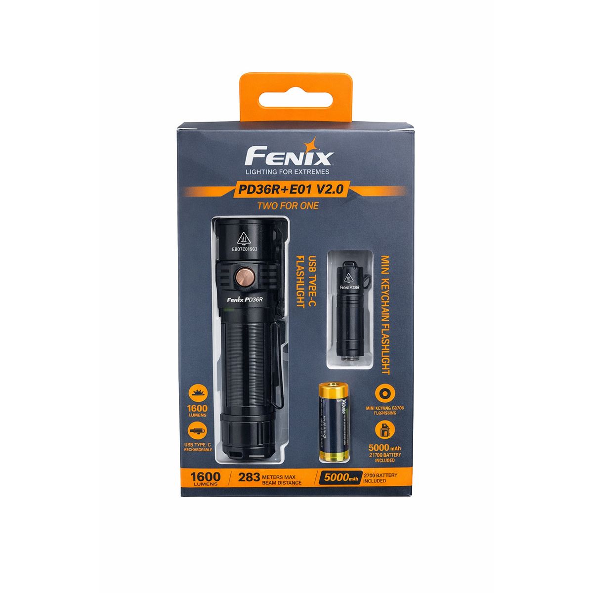FENIX - LINTERNA FENIX Pack PD36R + E01 V2.0