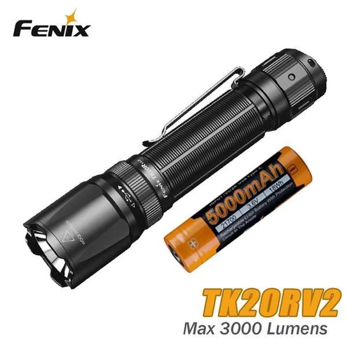 FENIX - Linterna táctica recargable LED FENIX TK20R 3000 lumens