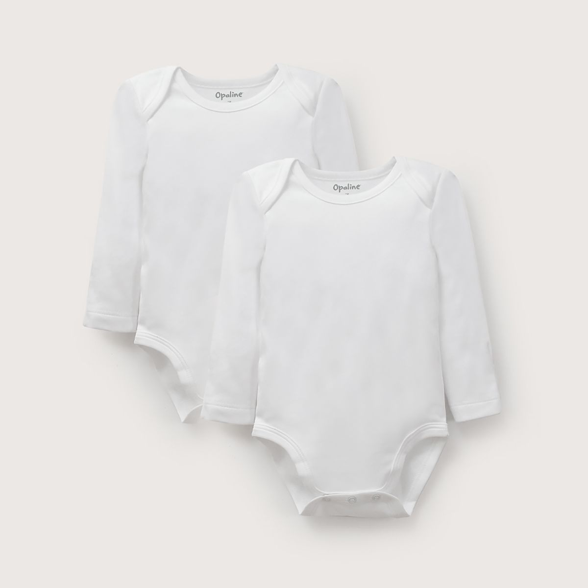 OPALINE - Pack 2 Body Algodón Bebé Unisex Blanco