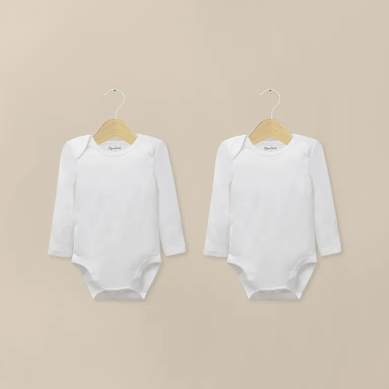 Pack 2 Bodys Algodon Blanco Bebe Unisex Blanco PREMATURO