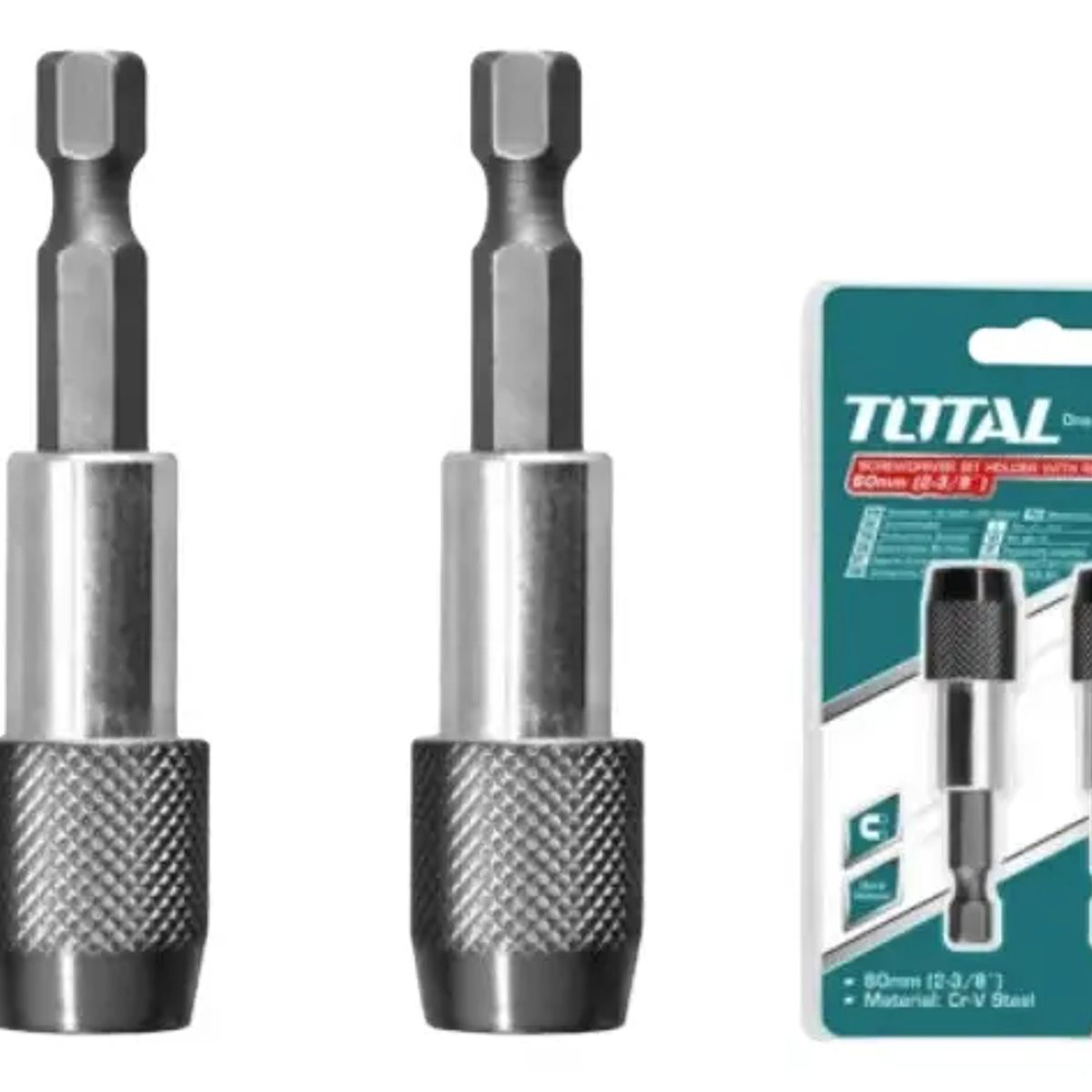 TOTAL TOOLS - Porta Puntas Magnético Hexagonal 60mm 1/4 2 Pcs Total