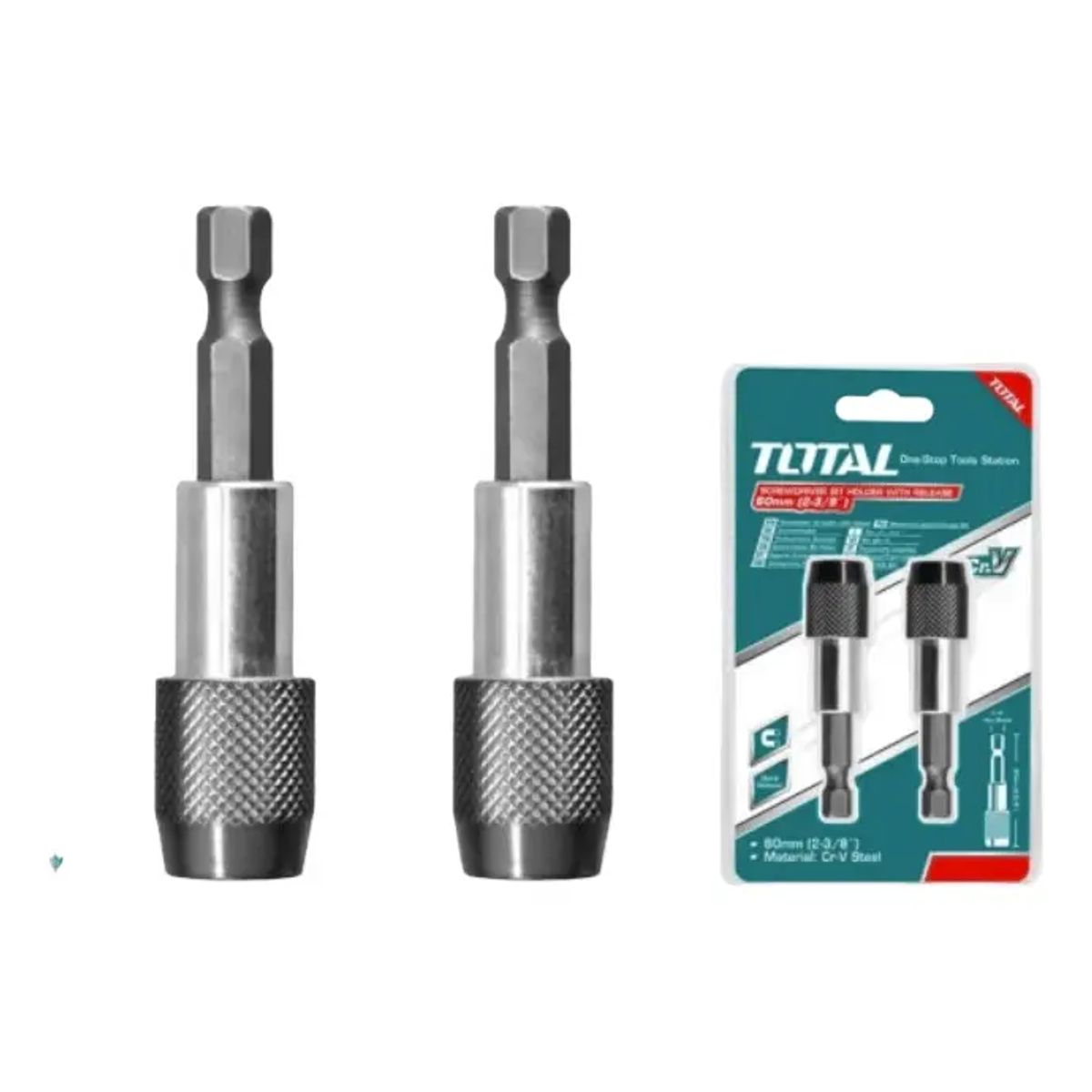 TOTAL TOOLS - Porta Puntas Magnético Hexagonal 60mm 1/4 2 Pcs Total