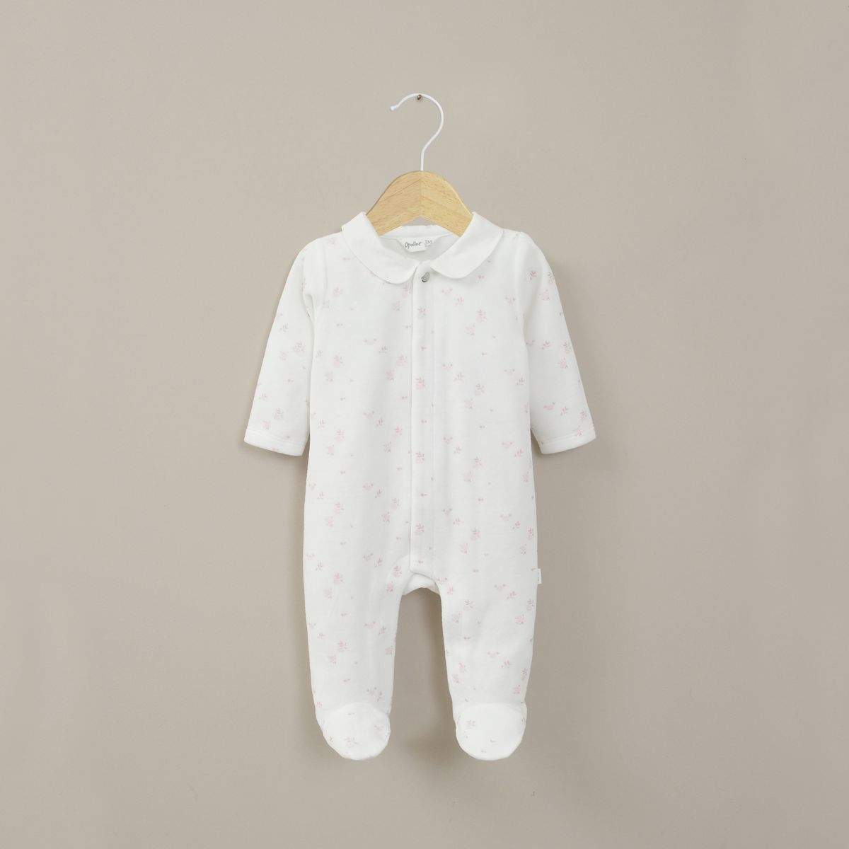 OPALINE - Osito Estampado Blanco Bebe Niña