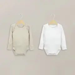OPALINE - Pack 2 Body Beige Rib Bebé Unisex