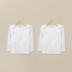 OPALINE - Pack 2 Camiseta Algodón Acanalada Blanco Bebé Unisex