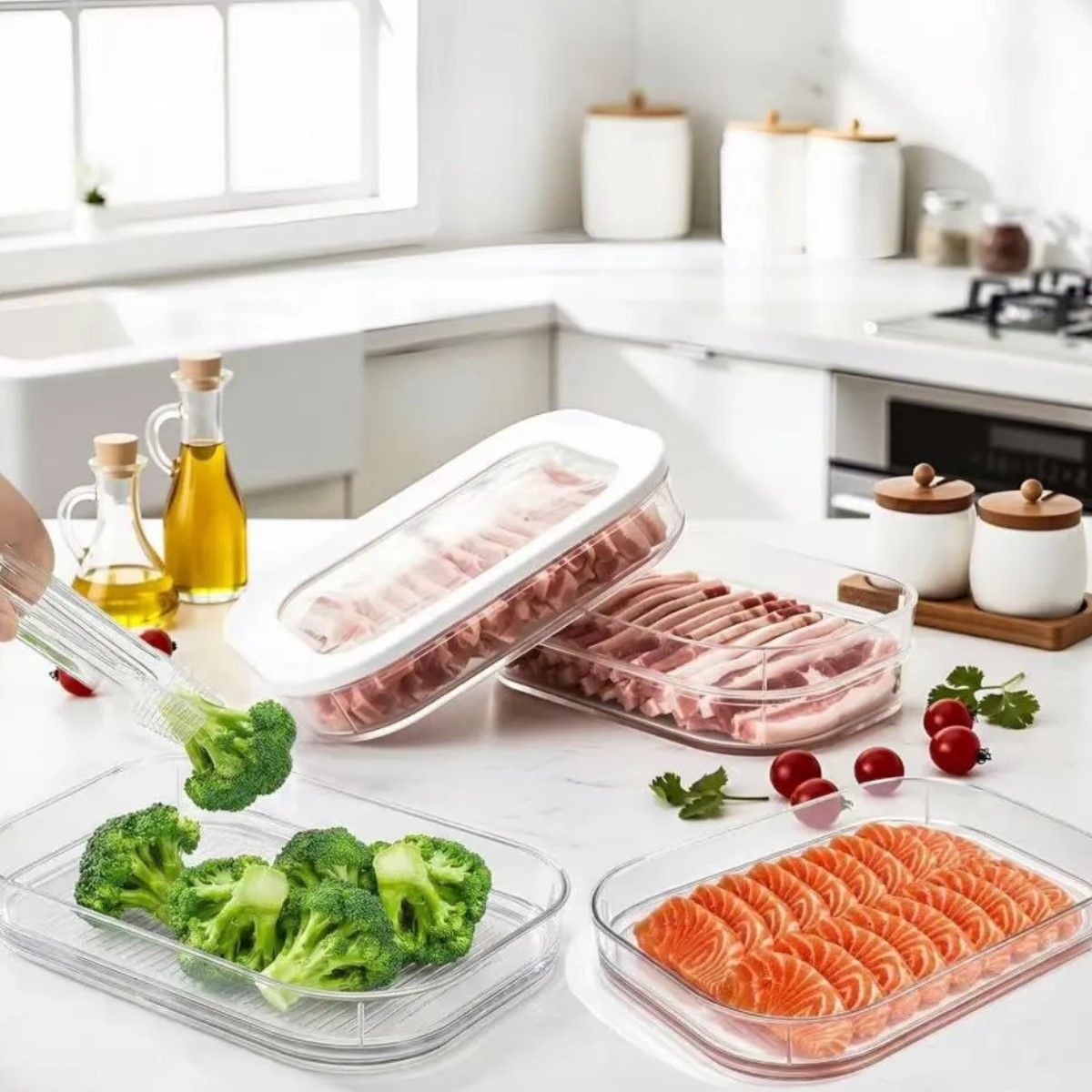 GENERICO - 4 Niveles Aplicable Contenedor Deli Organizadores Fiambres BELUG