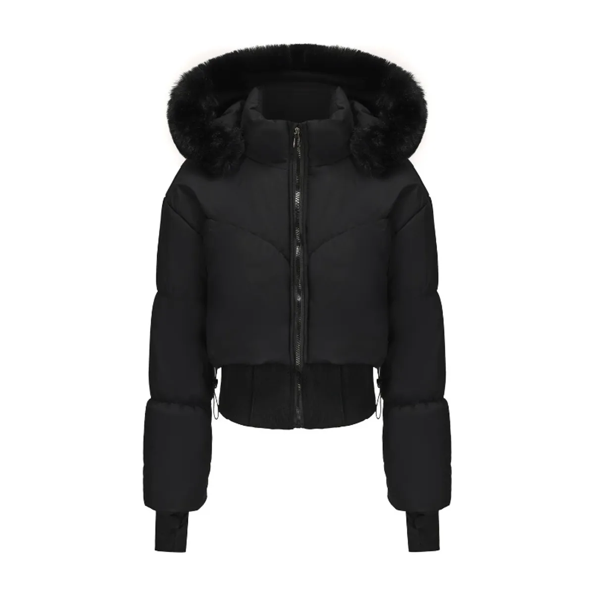 GIOIO - Parka Mujer Acolchada Capucha Envolvente Negro