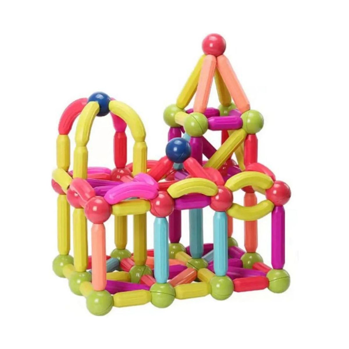 GENERICO - Bloques Magnéticos Construcción 64 Pcs Set Didáctico
