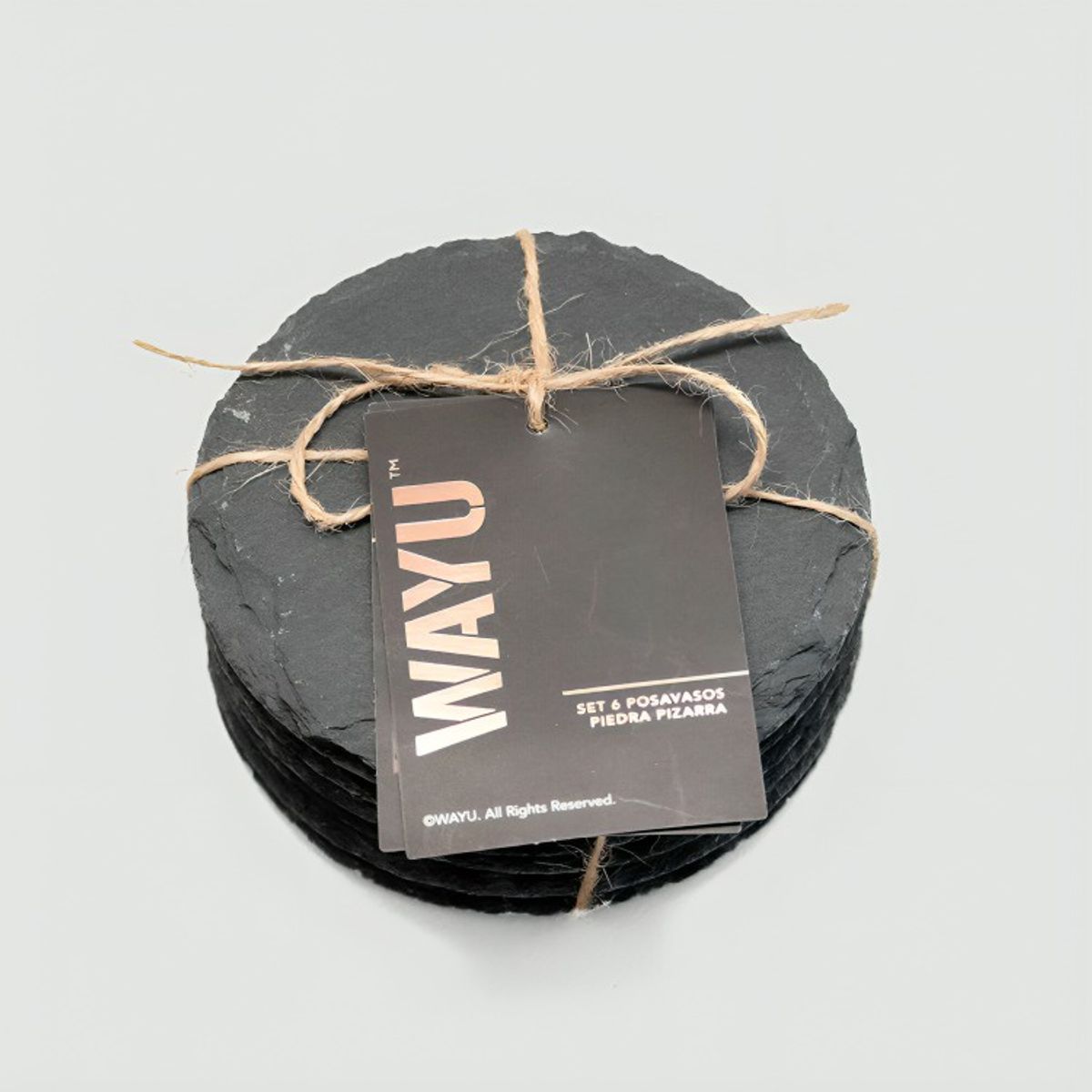 WAYU - SET POSAVASOS PIEDRA PIZARRA WAYU