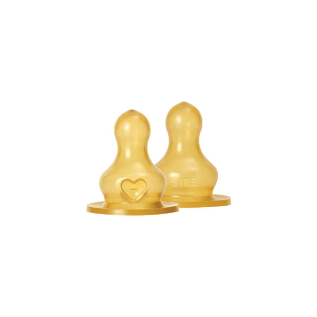 BIBS - Pack de 2 Tetinas Mamadera Caucho Natural - BIBS